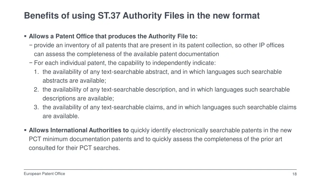 benefits of using st 37 authority files