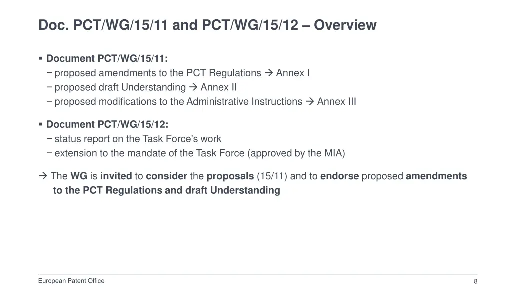 doc pct wg 15 11 and pct wg 15 12 overview