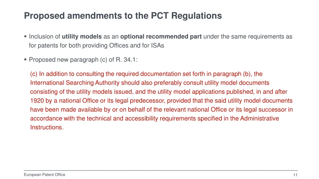 proposed amendments to the pct regulations 2