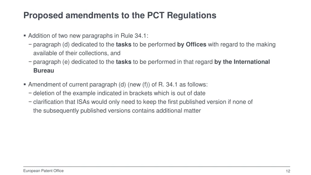 proposed amendments to the pct regulations 3