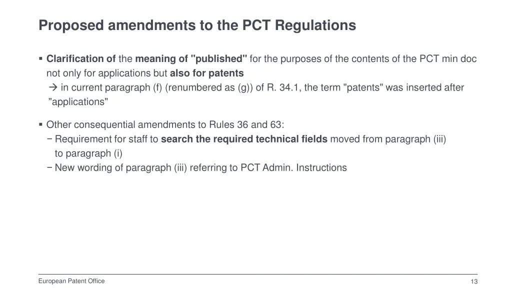 proposed amendments to the pct regulations 4