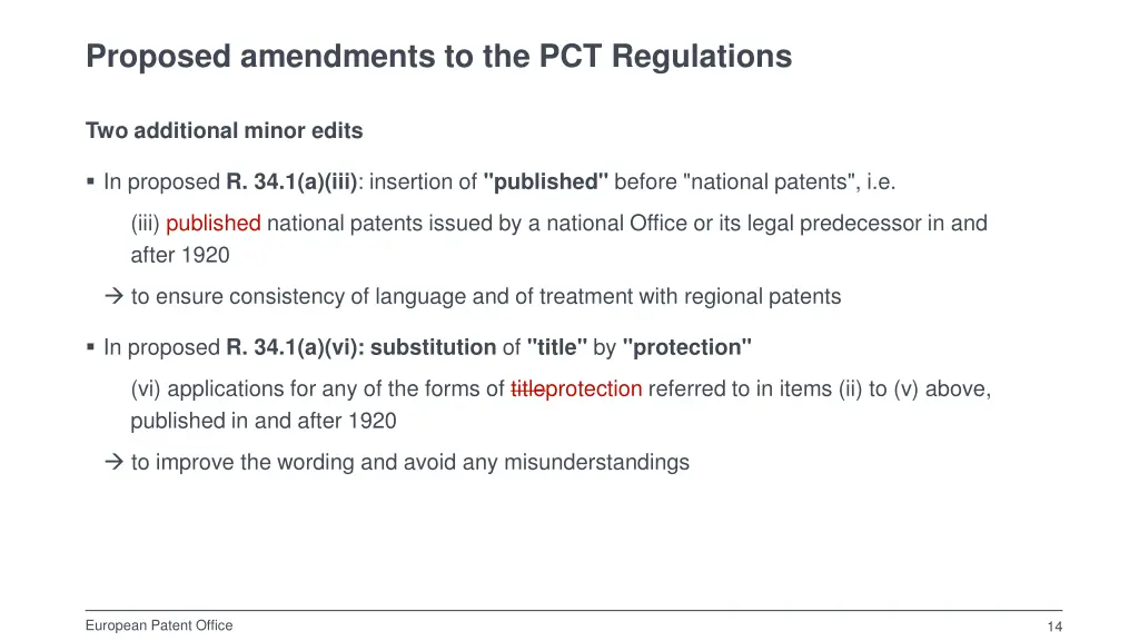 proposed amendments to the pct regulations 5