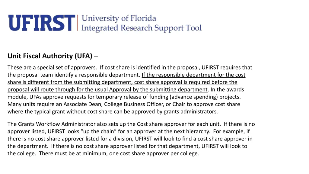 unit fiscal authority ufa