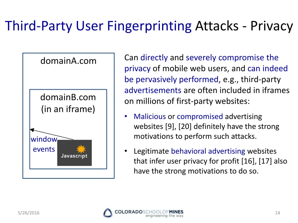 third party user fingerprinting attacks privacy