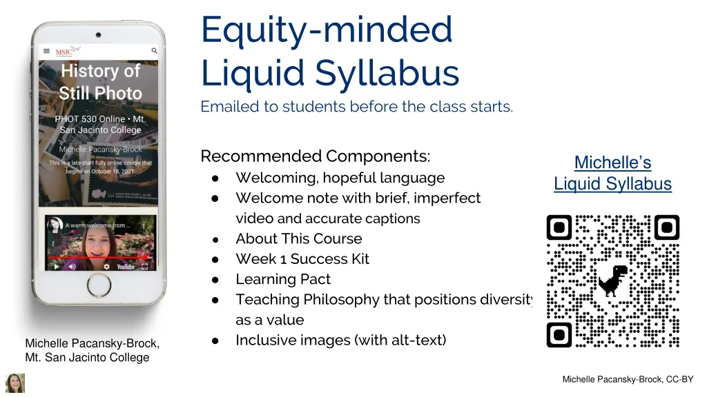 equity minded liquid syllabus emailed to students