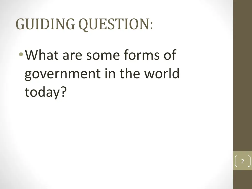 guiding question