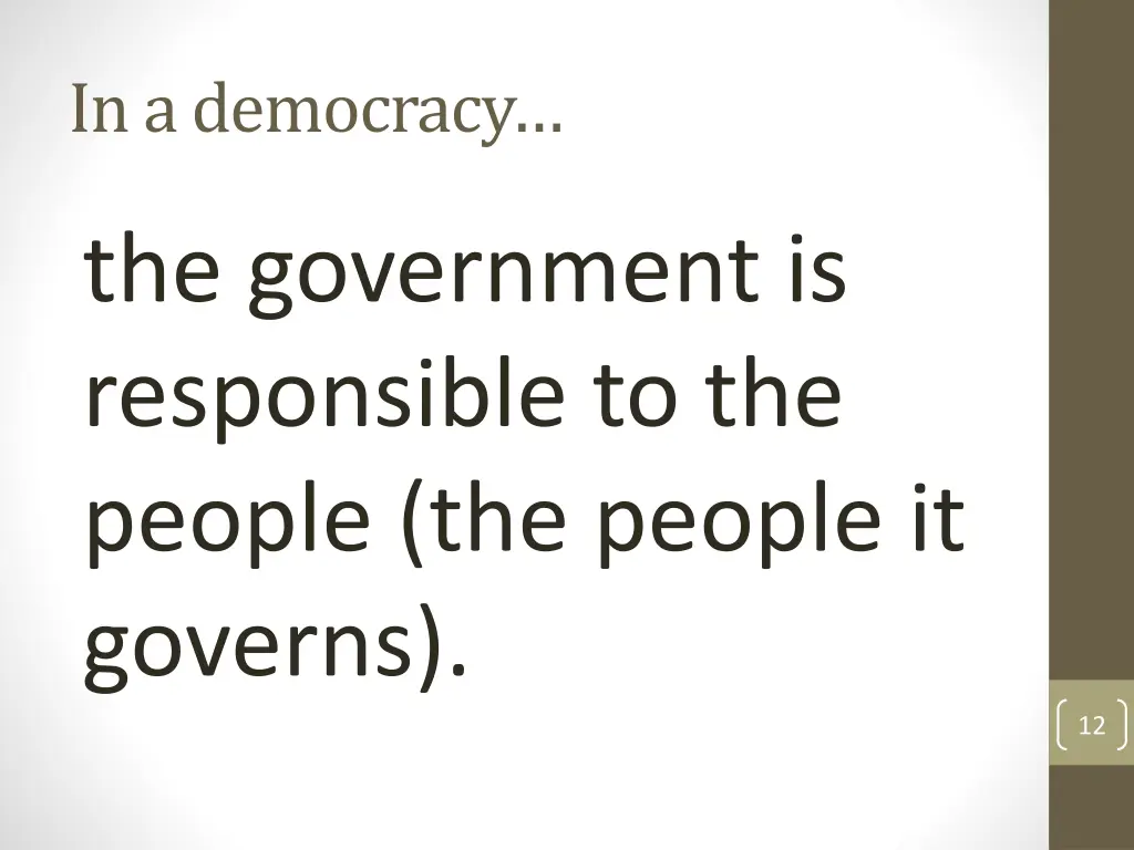 in a democracy