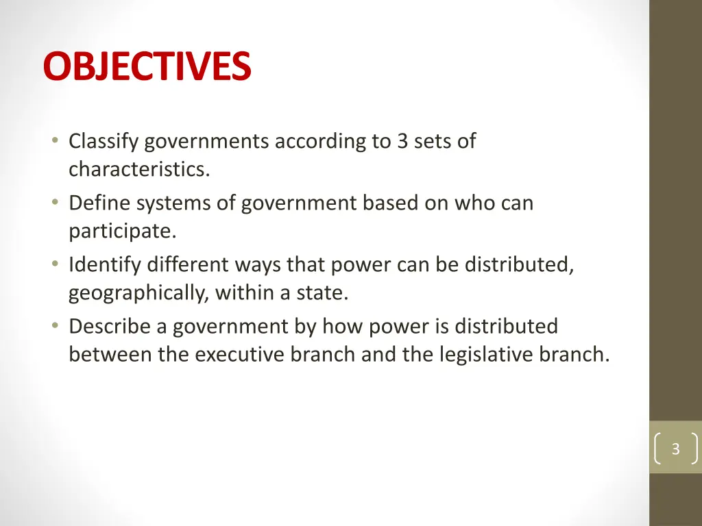 objectives