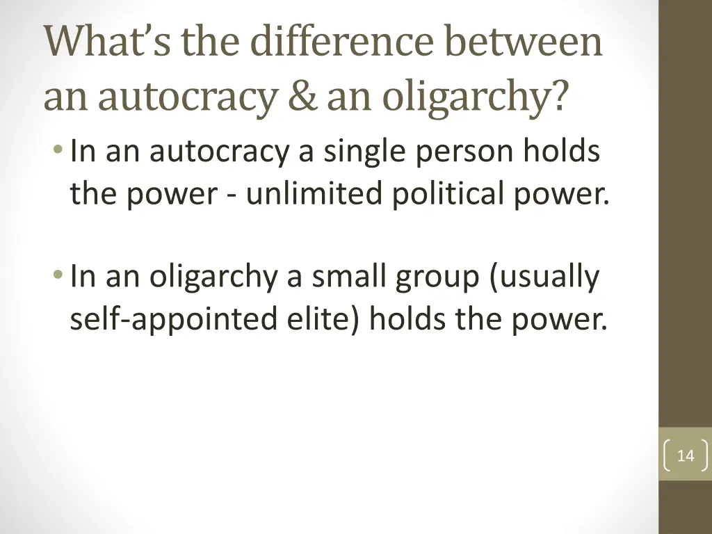 what s the difference between an autocracy