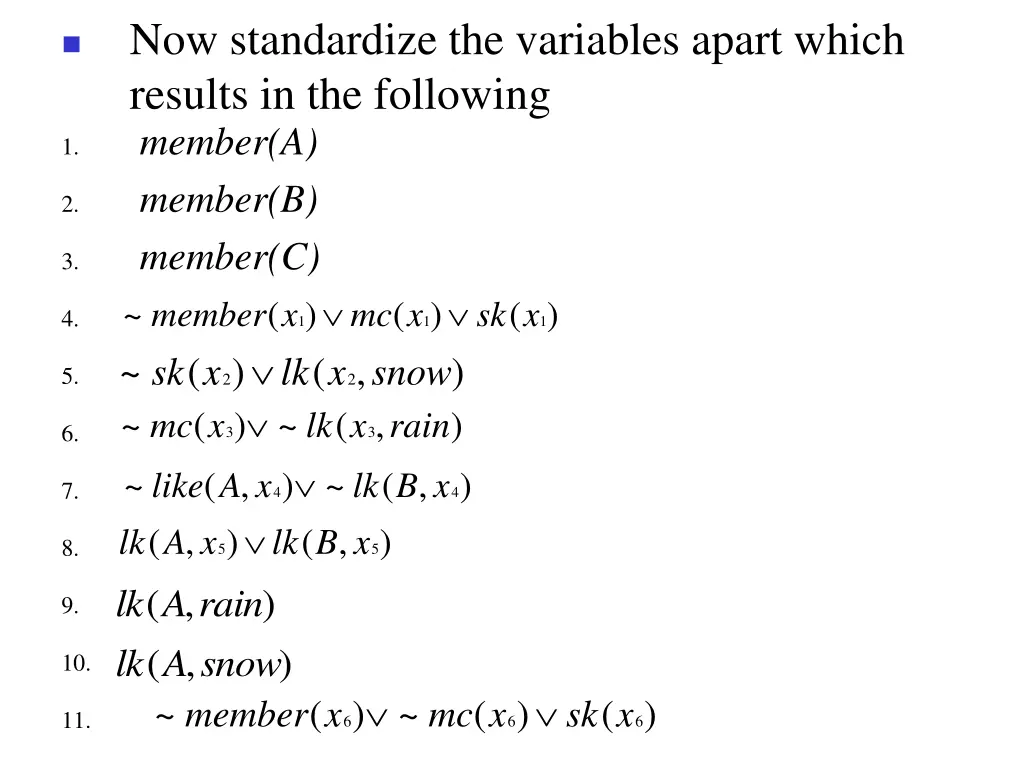 now standardize the variables apart which results