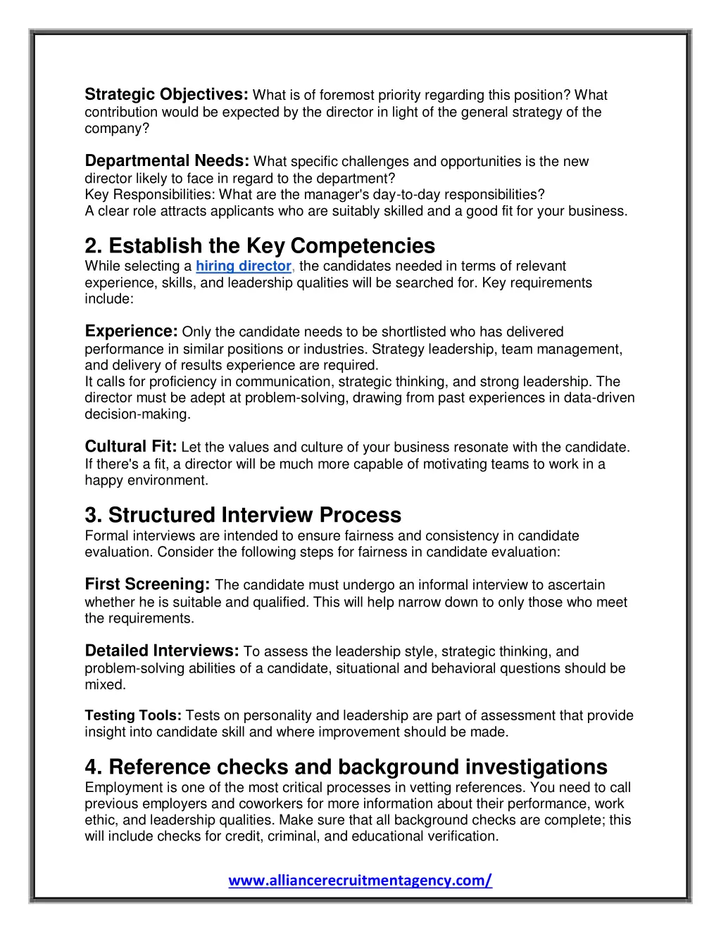 strategic objectives what is of foremost priority