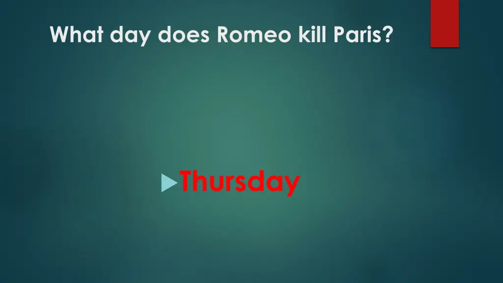 what day does romeo kill paris