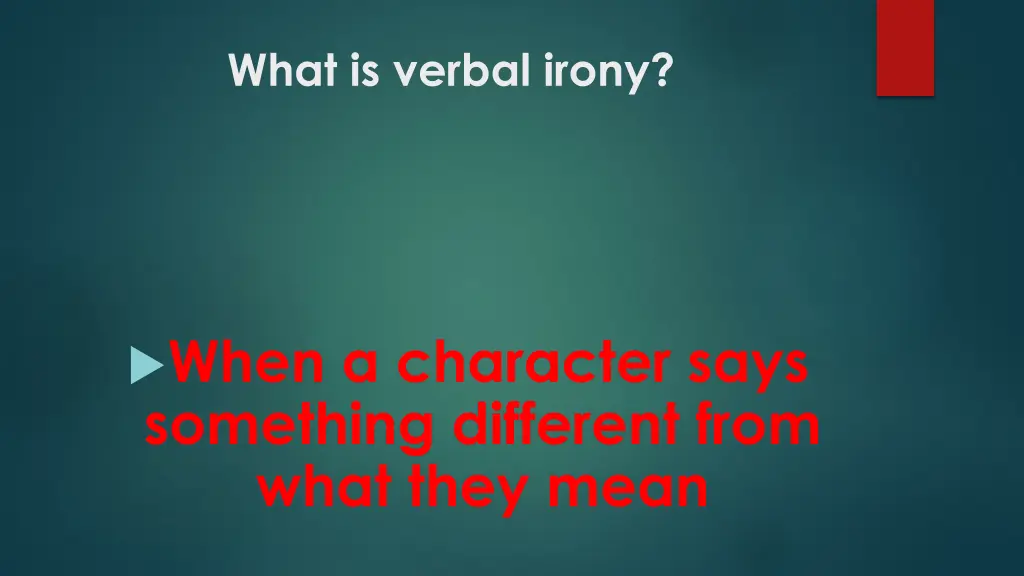 what is verbal irony