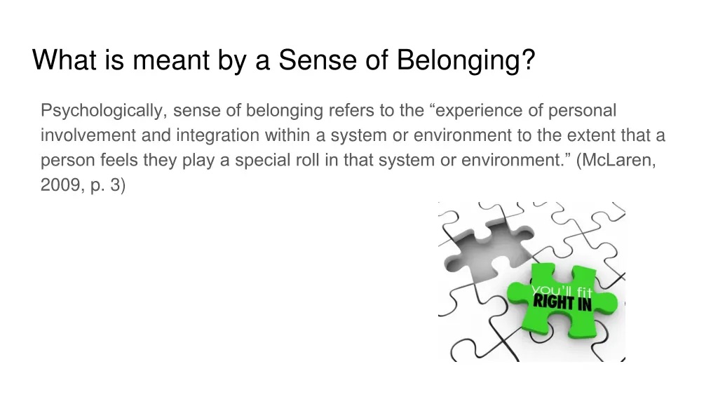 what is meant by a sense of belonging