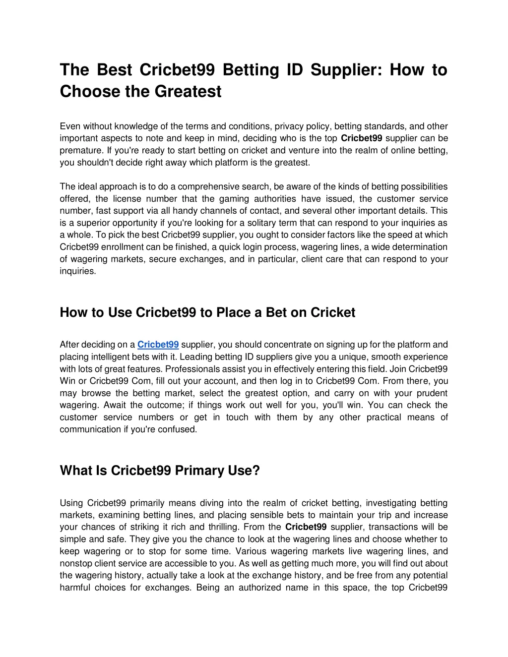 the best cricbet99 betting id supplier