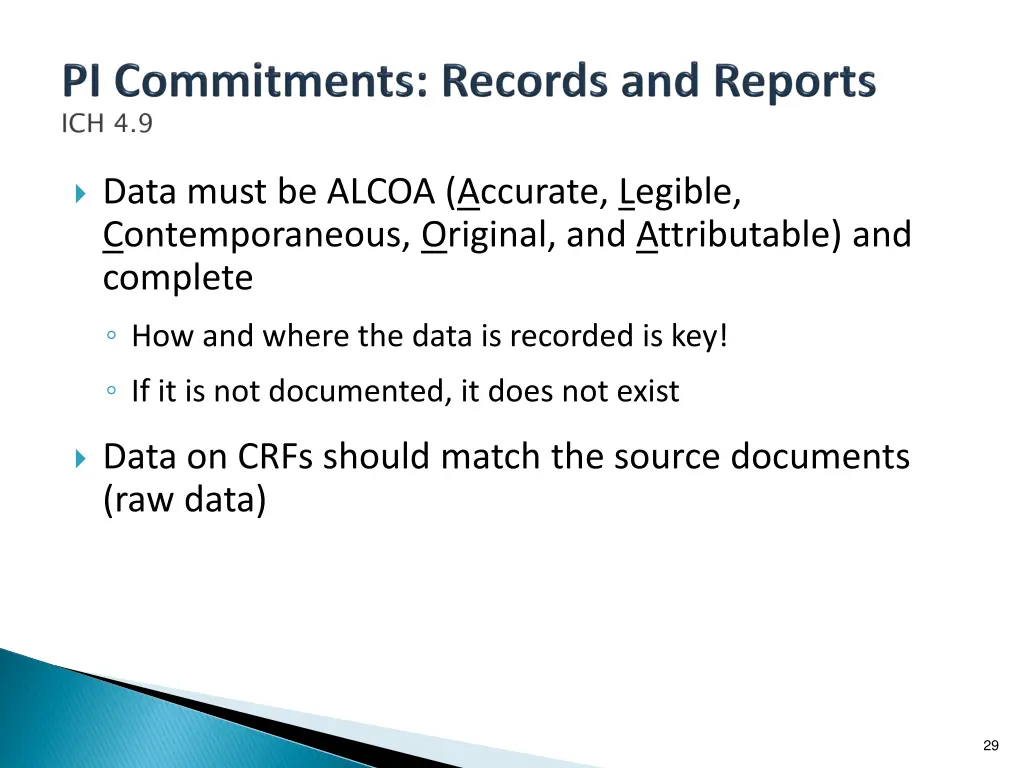 data must be alcoa accurate legible