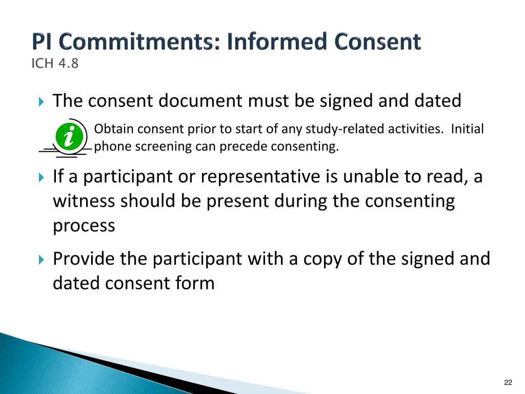 the consent document must be signed and dated