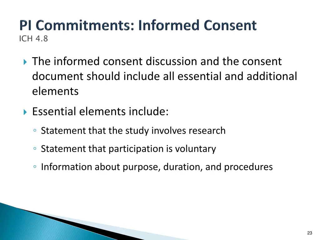 the informed consent discussion and the consent