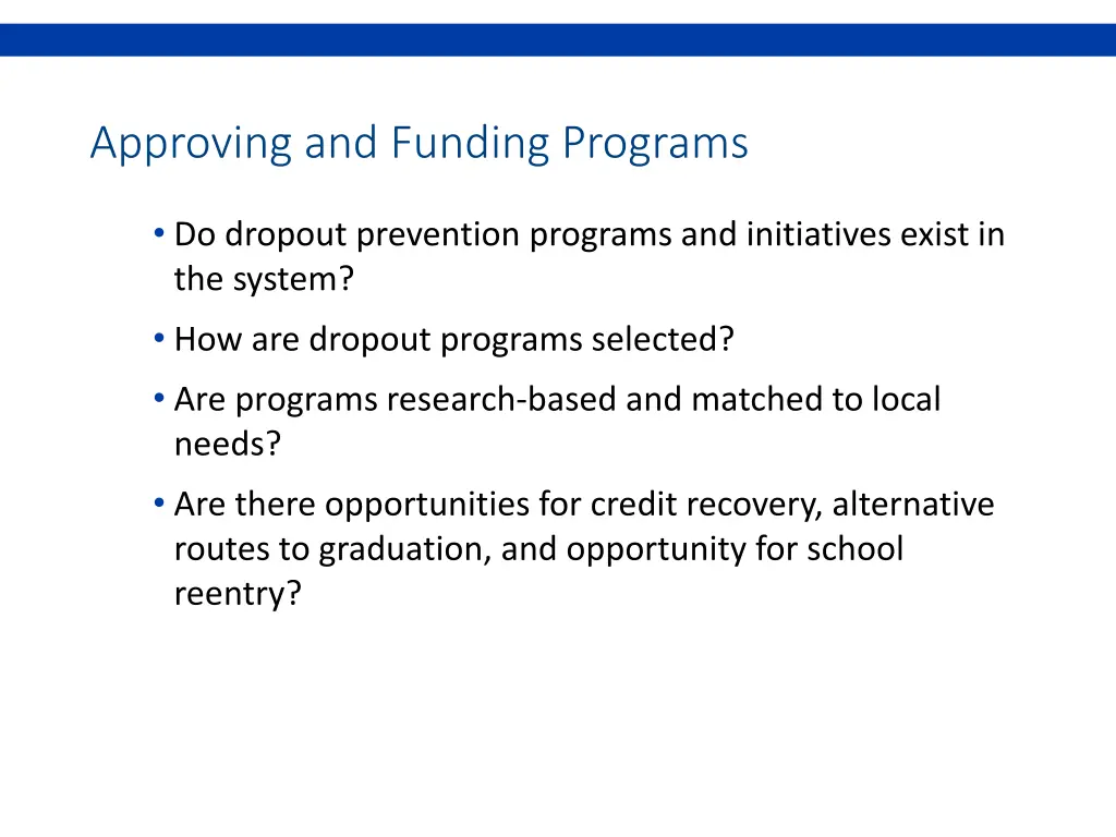 approving and funding programs