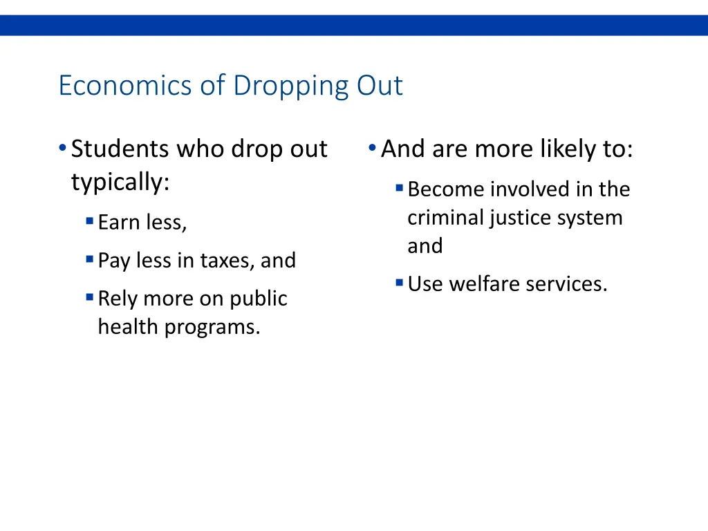 economics of dropping out