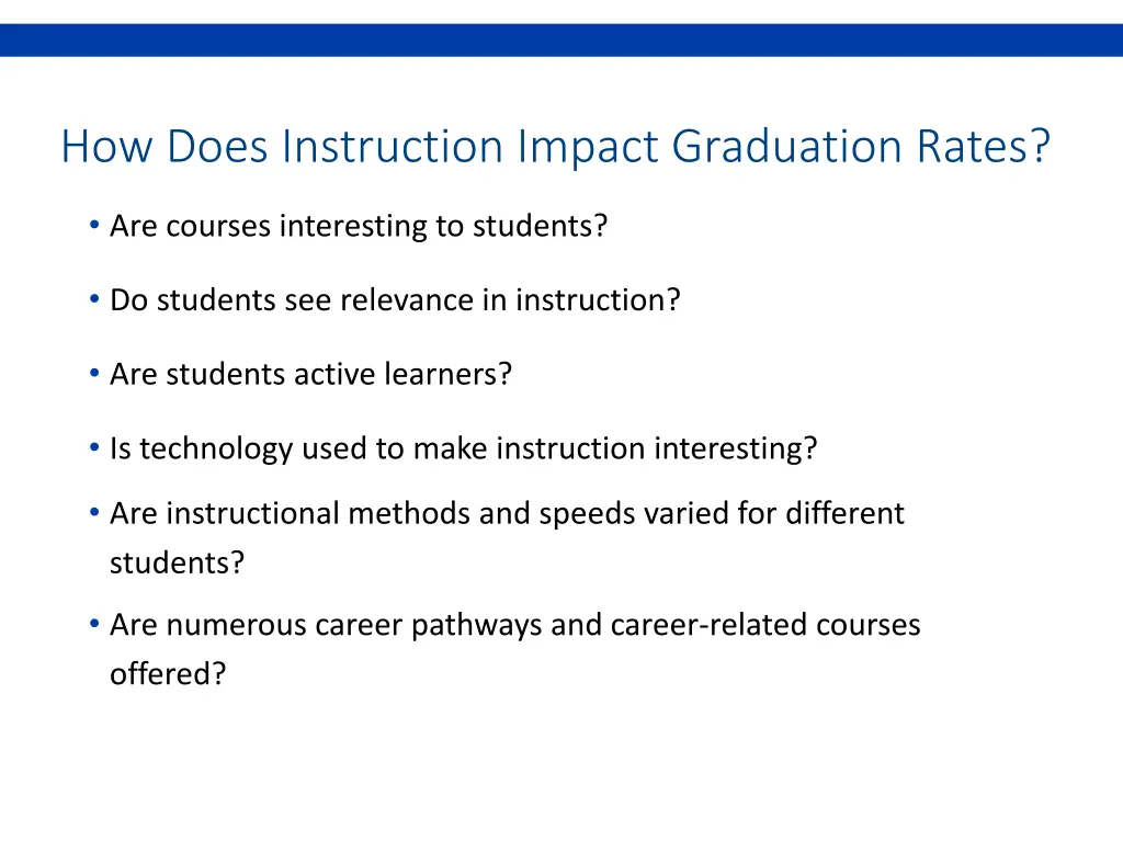 how does instruction impact graduation rates