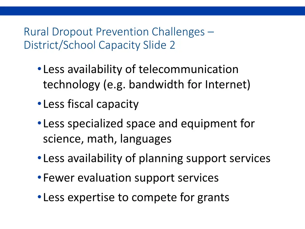 rural dropout prevention challenges district 1