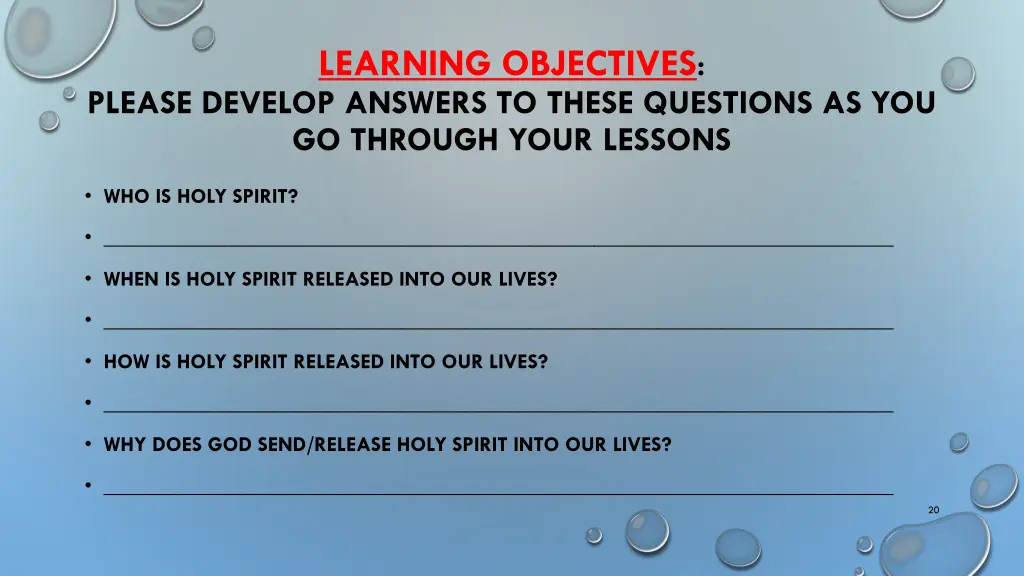 learning objectives