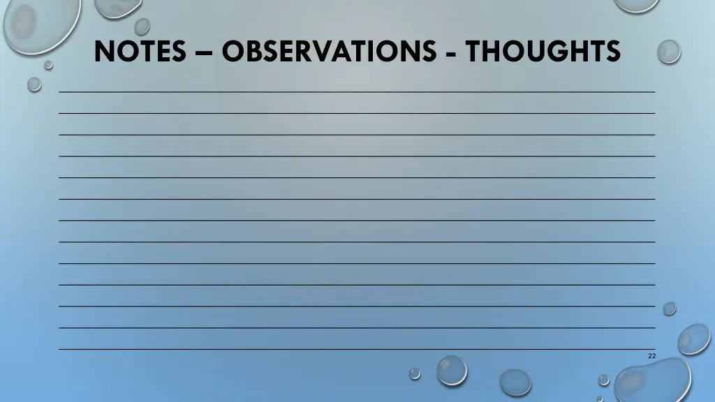 notes observations thoughts