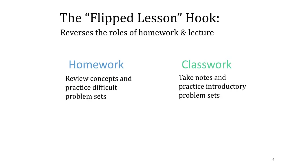 the flipped lesson hook reverses the roles