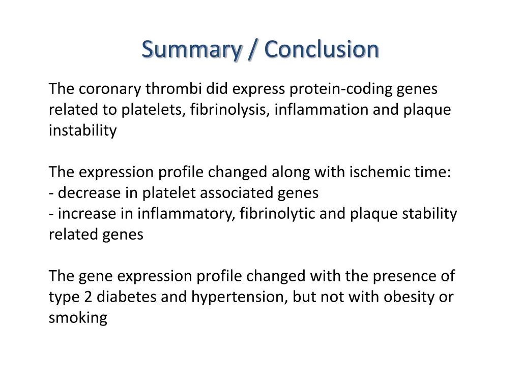 summary conclusion