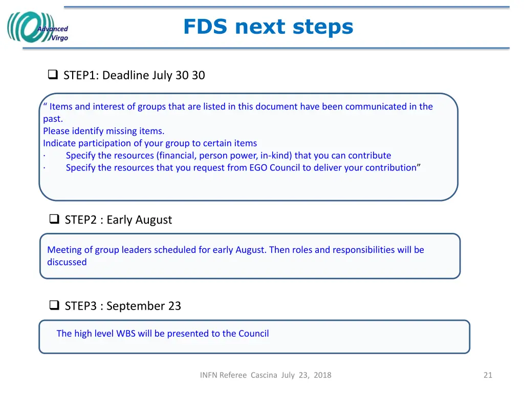 fds next steps