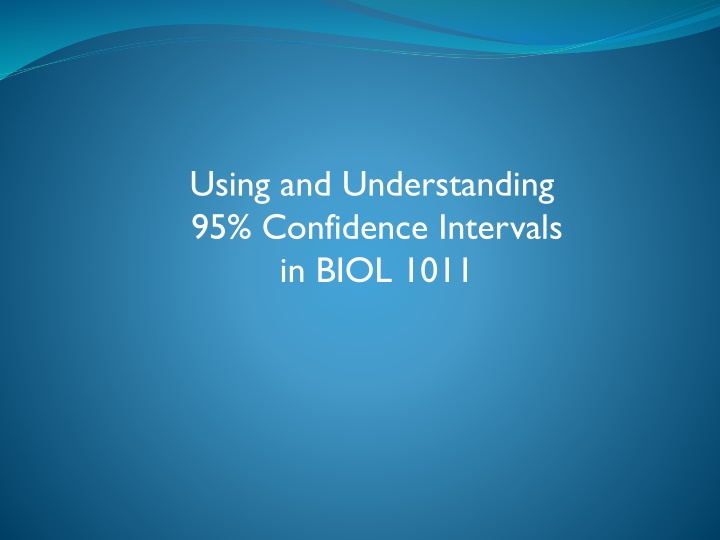 using and understanding 95 confidence intervals