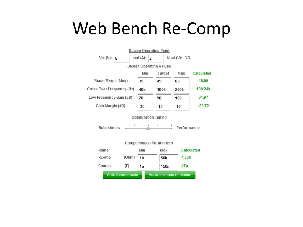 web bench re comp