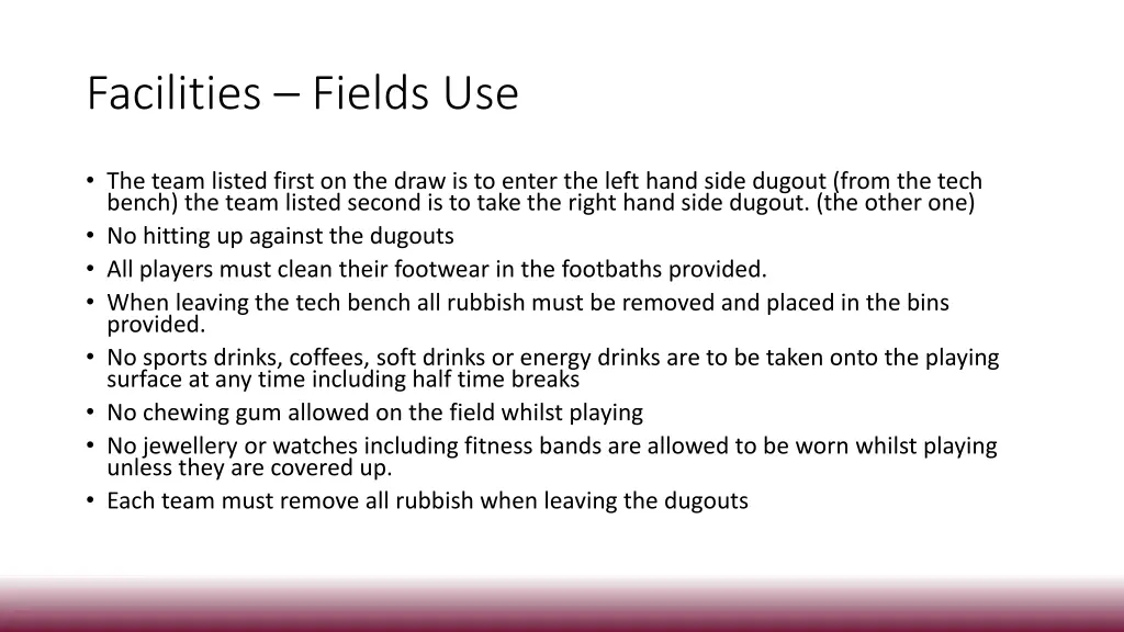 facilities fields use 1