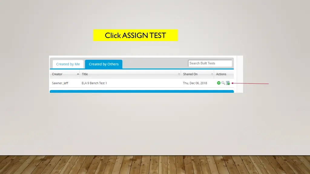 click assign test