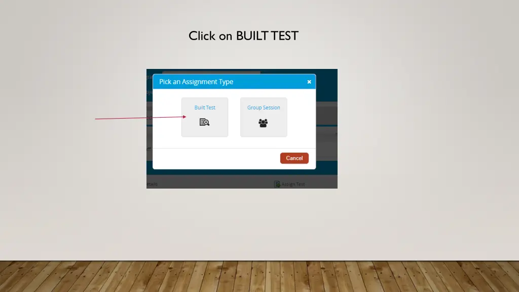 click on built test