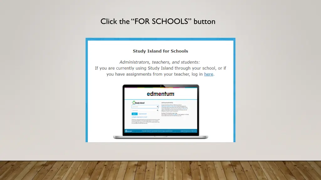 click the for schools button