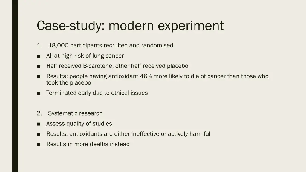 case study modern experiment