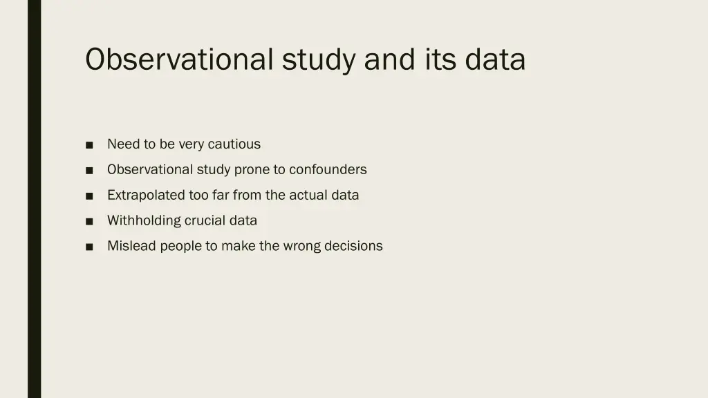 observational study and its data