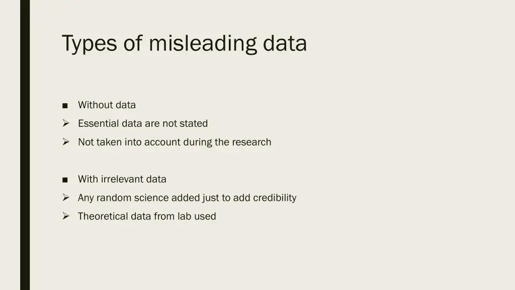 types of misleading data