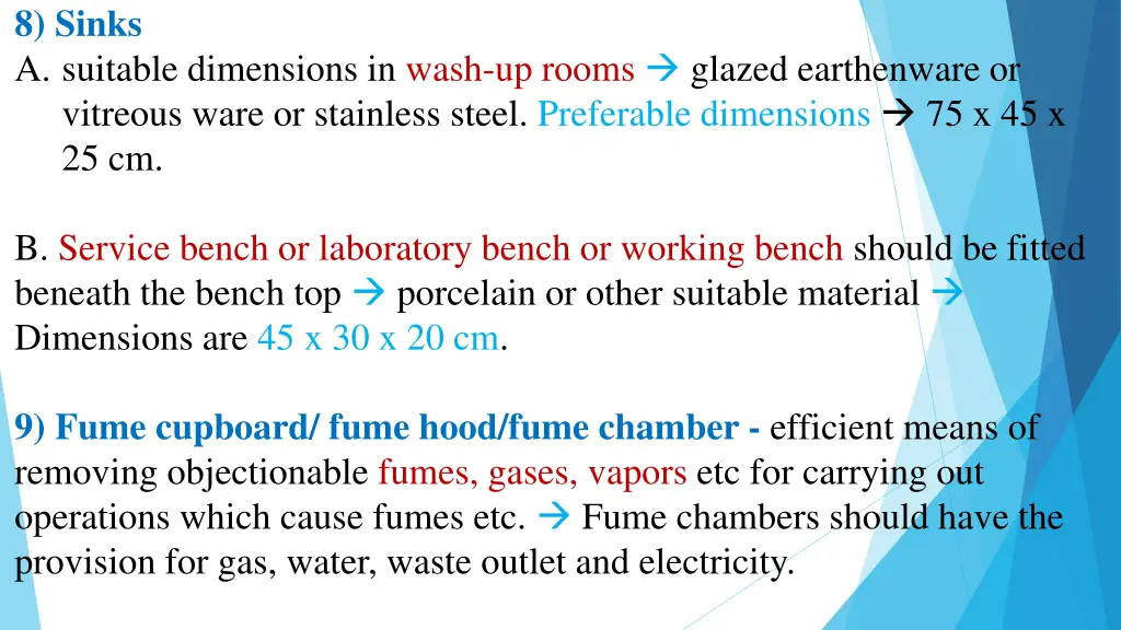 8 sinks a suitable dimensions in wash up rooms