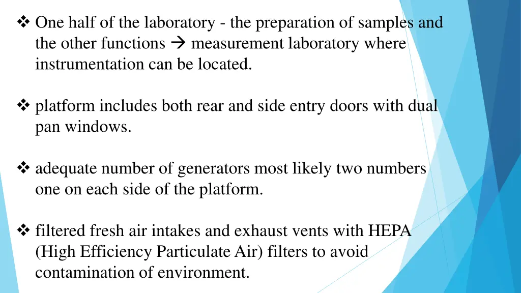 one half of the laboratory the preparation