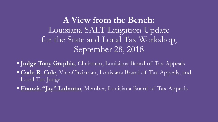 a view from the bench louisiana salt litigation