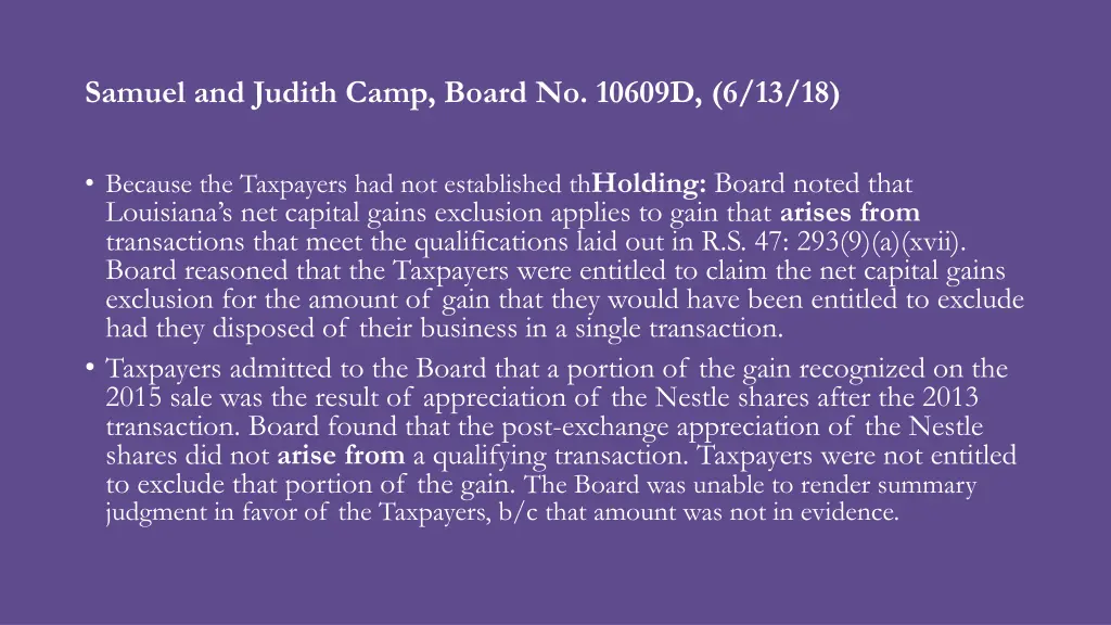 samuel and judith camp board no 10609d 6 13 18 2