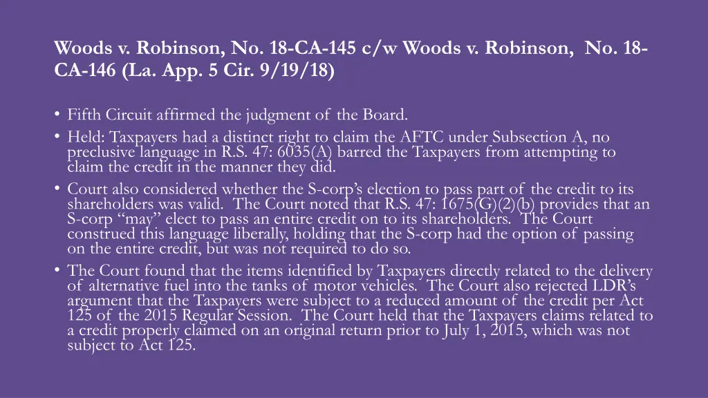 woods v robinson no 18 ca 145 c w woods