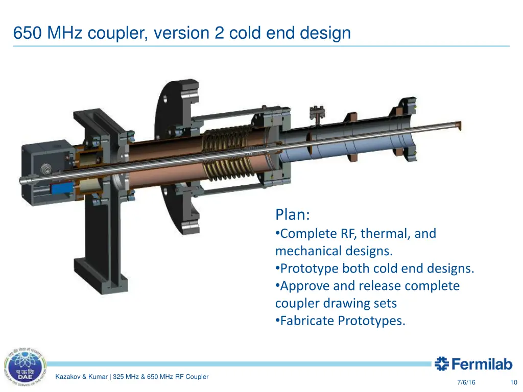 650 mhz coupler version 2 cold end design