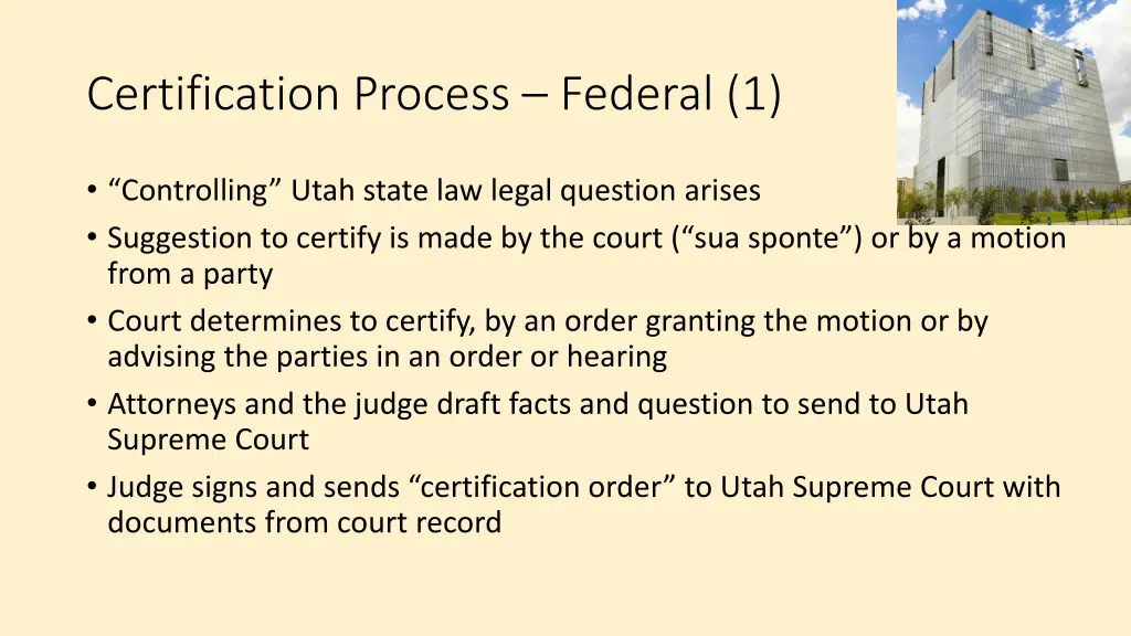 certification process federal 1