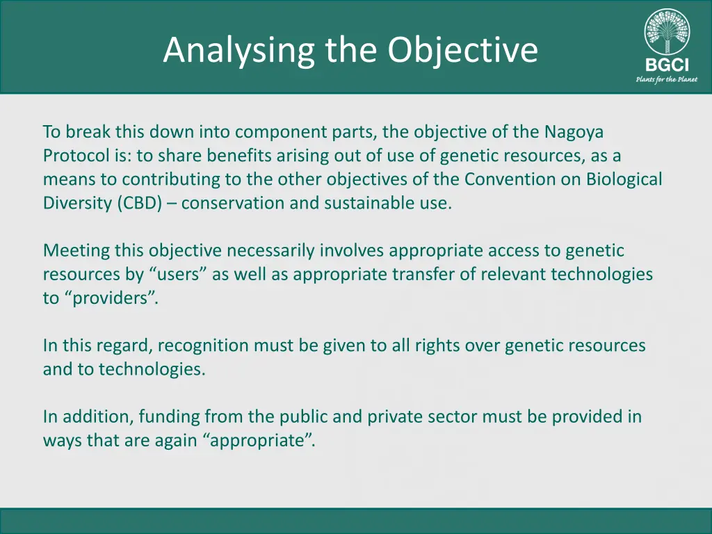 analysing the objective