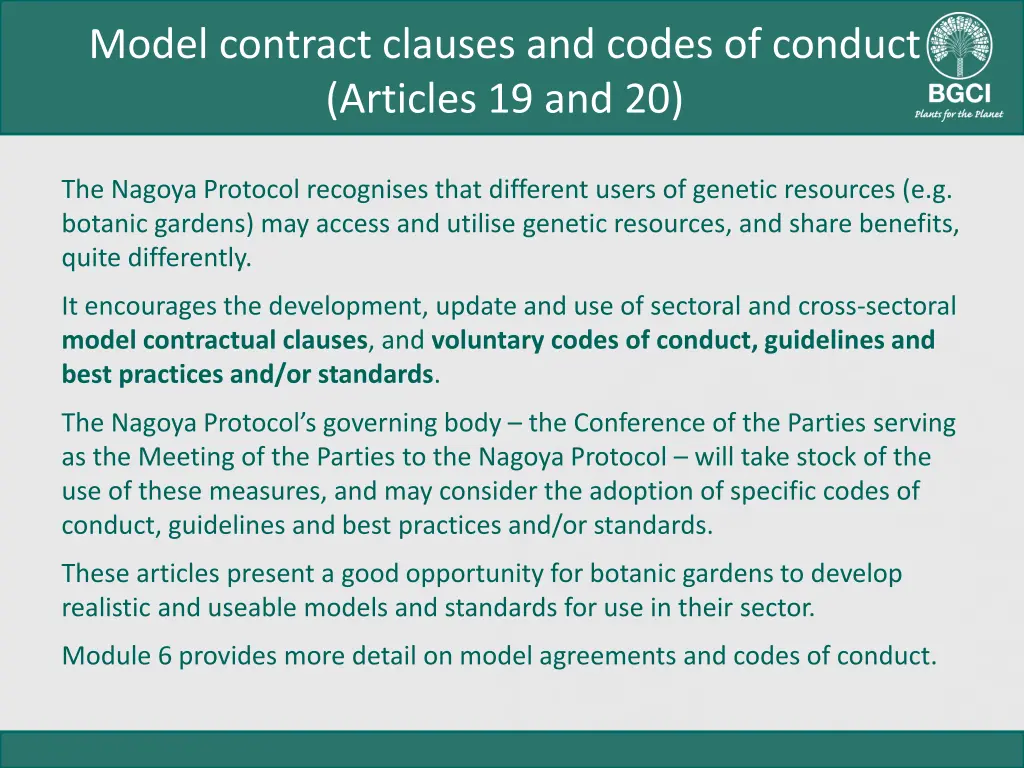 model contract clauses and codes of conduct