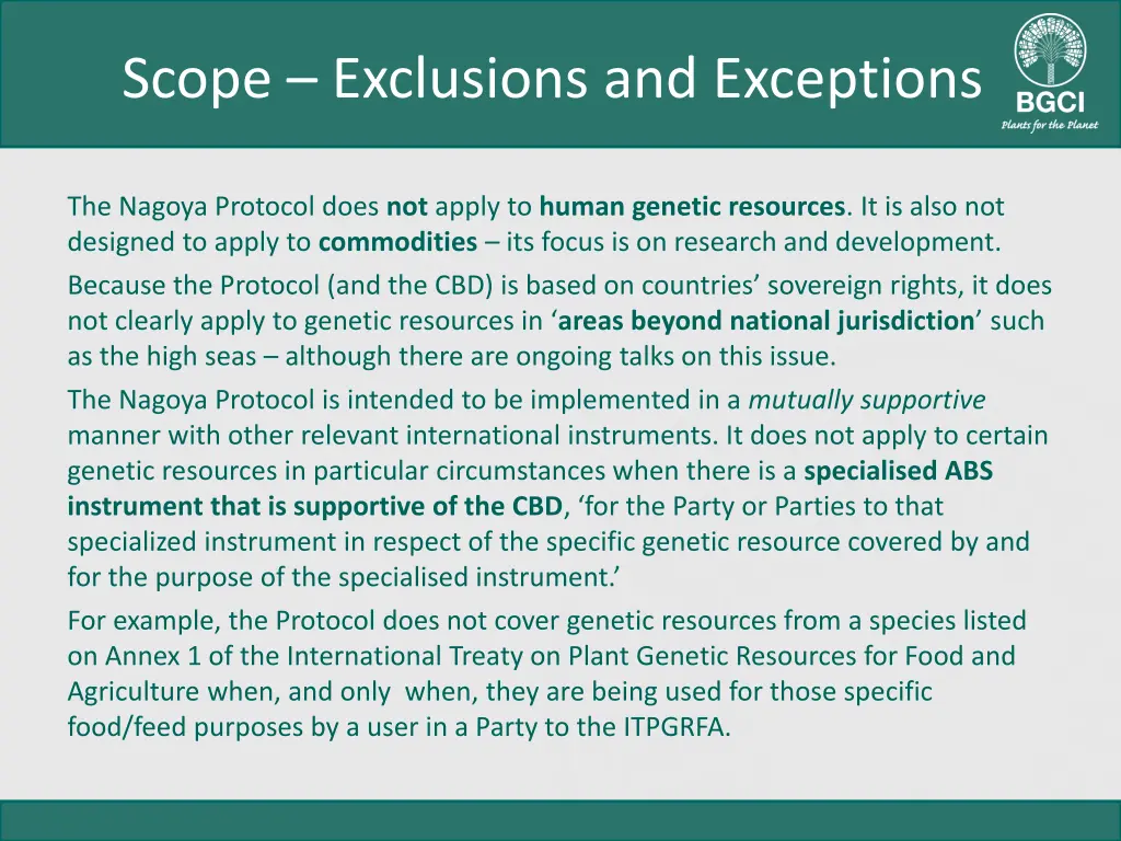 scope exclusions and exceptions